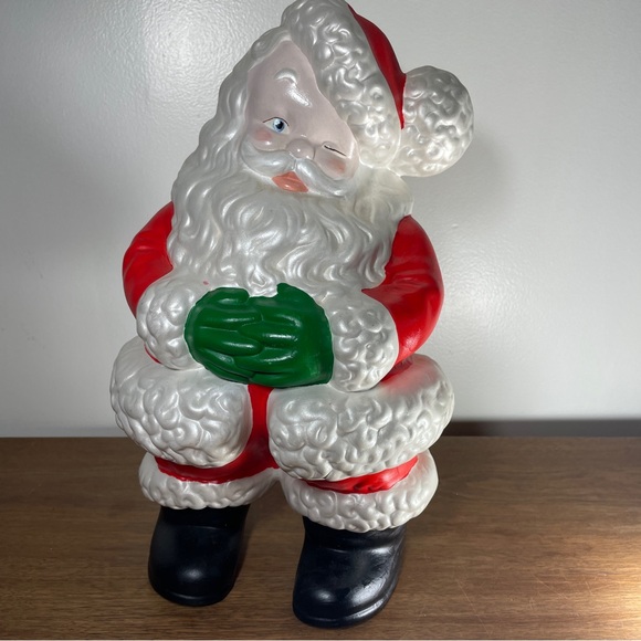 Large Vintage 14 1/2 Inch Atlantic Mold Ceramic Winking Santa Christmas Decor - Picture 12 of 15